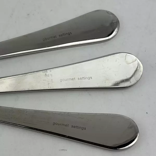 Gourmet Settings 3 Piece 18/10 Stainless Utensil Set 2 Serving Spoons Meat Fork