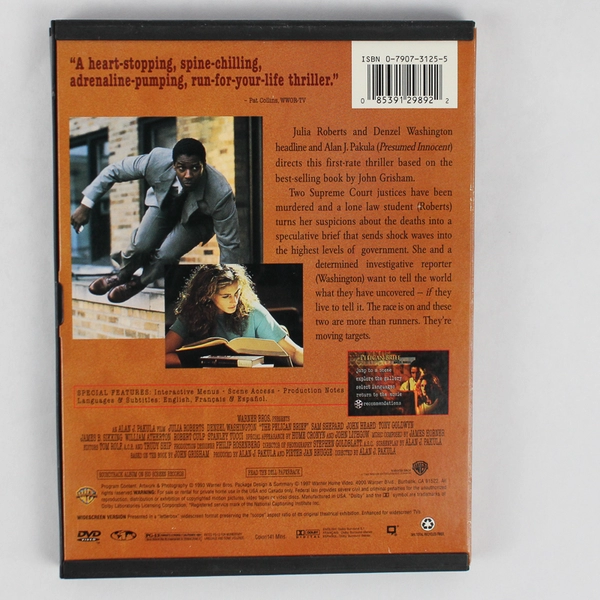 The Pelican Brief (DVD, 1997) Denzel Washington, Julia Roberts PG-13 Movie