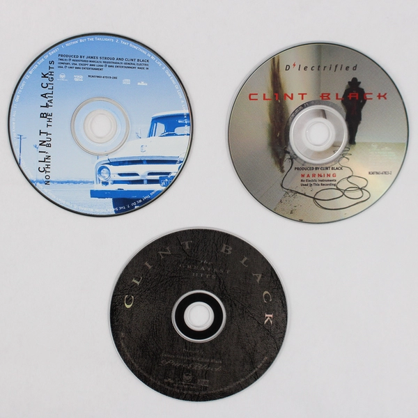 Lot of 3 Clint Black CDs Nothin' But The Taillights, Greatest Hits, D'lectrified