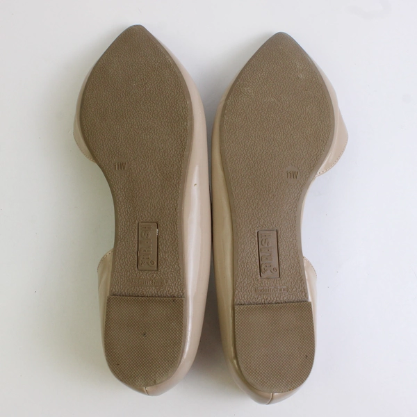 Brash Solid Nude Color Ballet Flat Pointed Toe Dress Shoes Womens Size 11W