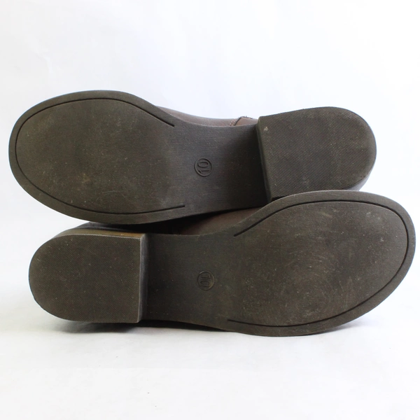 Unbranded Brown Faux Leather Knee High Boots 1.5" Block Heel Womens Size 10