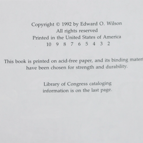 The Diversity of Life by Edward O. Wilson 1992 Hardcover Book