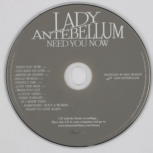 Need You Now by Lady Antebellum CD 2010