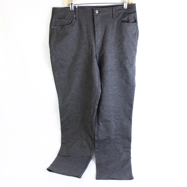 NWT Gloria Vanderbilt Dark Gray Amanda Slim Tapered High-Rise Pants Women's 14