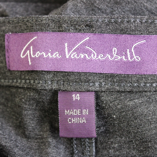 NWT Gloria Vanderbilt Dark Gray Amanda Slim Tapered High-Rise Pants Women's 14