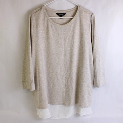 Simply Vera by Vera Wang Beige Layered 3/4-Sleeve Top Women's XXL