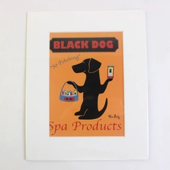 Artbeats Dog Art Print "Black Dog Spa" by Ken Bailey 10" x 8"