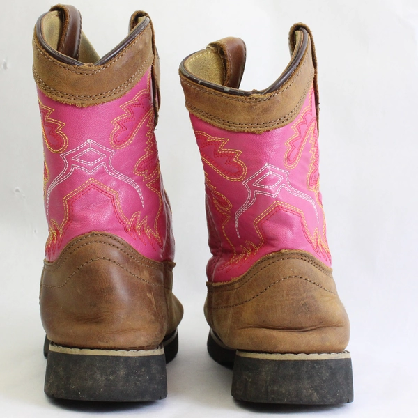 Itasca Girls' Buckaroo Western Boot Cowgirl Pink/Brown Youth Size 2