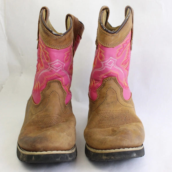 Itasca Girls' Buckaroo Western Boot Cowgirl Pink/Brown Youth Size 2