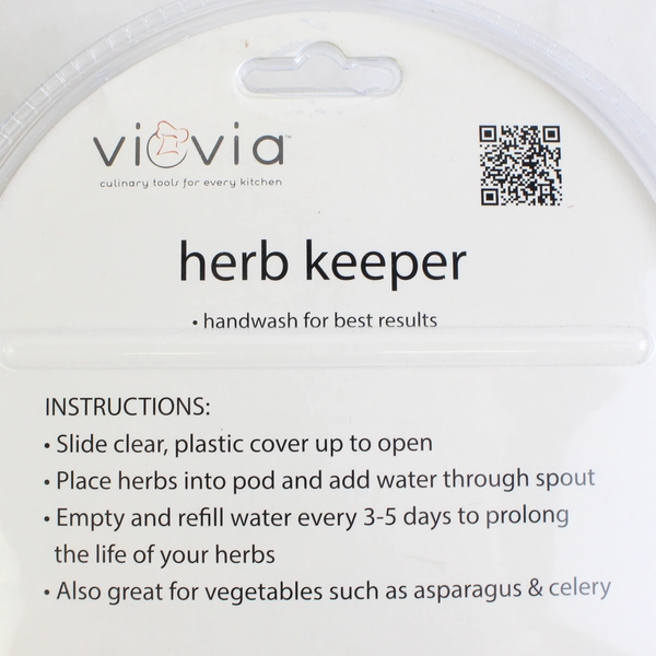 Viovia Herb Keeper White/Clear Plastic Extend The Life Of Herbs & Veggies