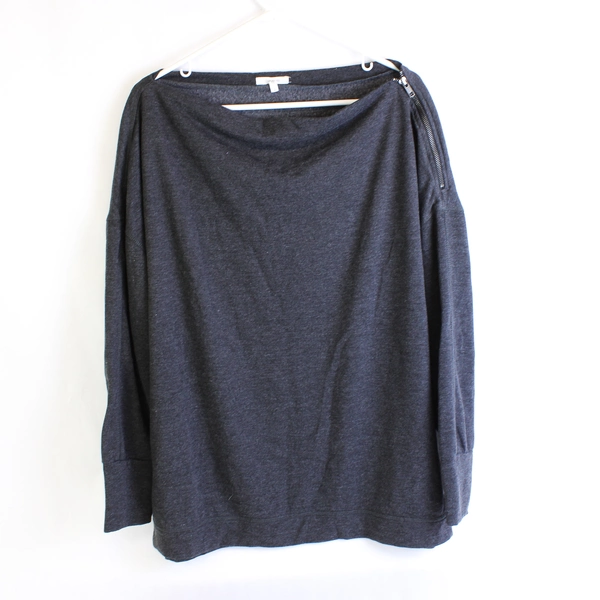 Maurices Charcoal Gray Sweatshirt Zipper Accent Women's Size 1