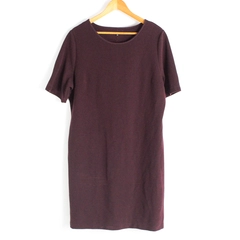 Mario Serrani Dark Merlot Half-Sleeve Knee-Length Shift Dress Women's XL NWT