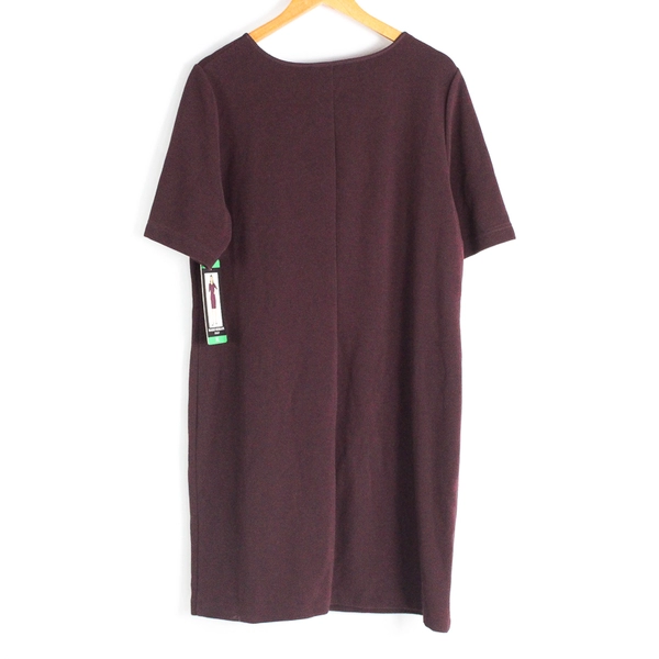 Mario Serrani Dark Merlot Half-Sleeve Knee-Length Shift Dress Women's XL NWT