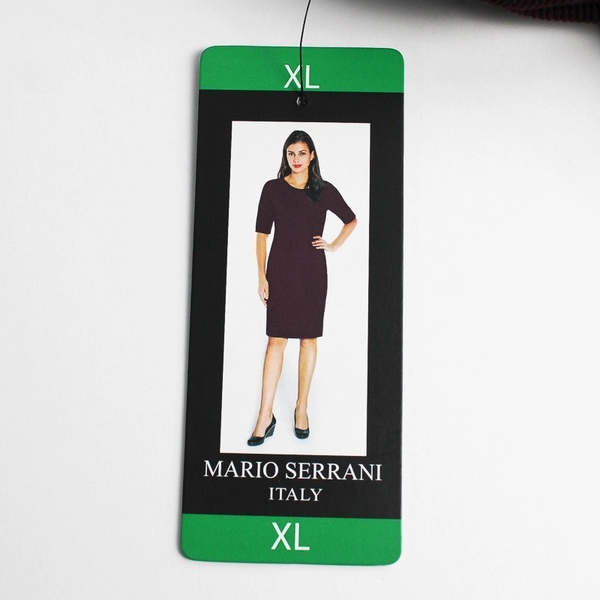 Mario Serrani Dark Merlot Half-Sleeve Knee-Length Shift Dress Women's XL NWT