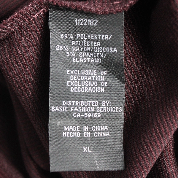 Mario Serrani Dark Merlot Half-Sleeve Knee-Length Shift Dress Women's XL NWT