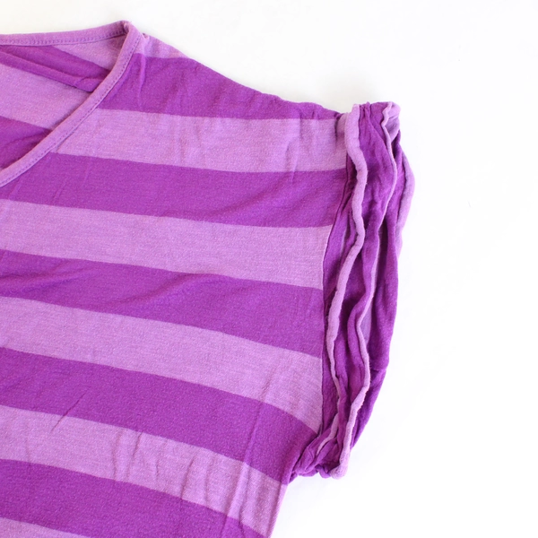 Lane Bryant Purple Striped T-Shirt Women's Size 14/16
