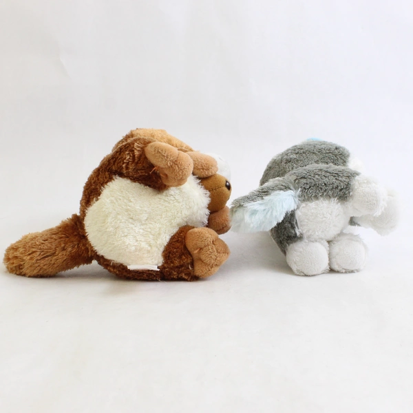 Lot of 2 Ty 7" Plush Animals Kangaroo and Wolf Soft Stuffed Toys