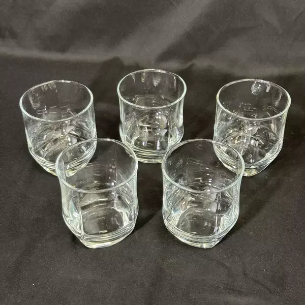 Set of 5 Libbey Carrington Double Old Fashioned Glasses 3.75 Inch