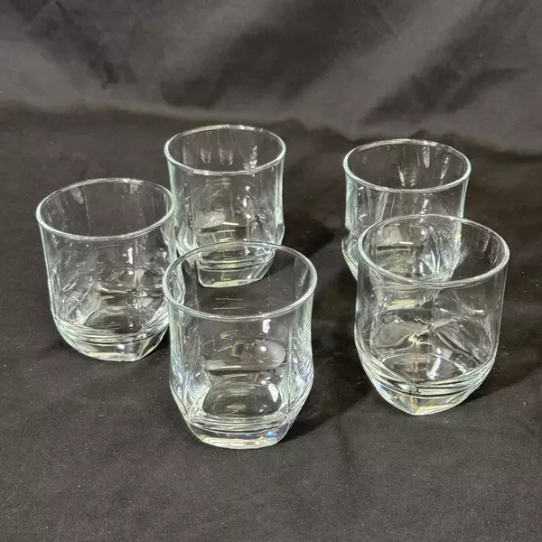 Set of 5 Libbey Carrington Double Old Fashioned Glasses 3.75 Inch