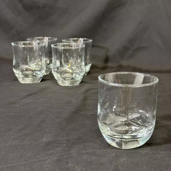Set of 5 Libbey Carrington Double Old Fashioned Glasses 3.75 Inch