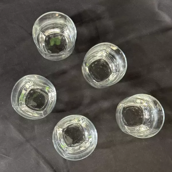 Set of 5 Libbey Carrington Double Old Fashioned Glasses 3.75 Inch