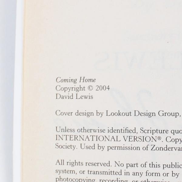 Coming Home Paperback by David Lewis 2004