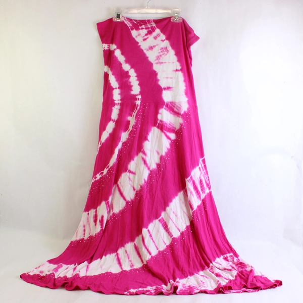 International Concepts Bedazzled Pink Tie-Dye Fold-Over Midi Skirt Women's XL