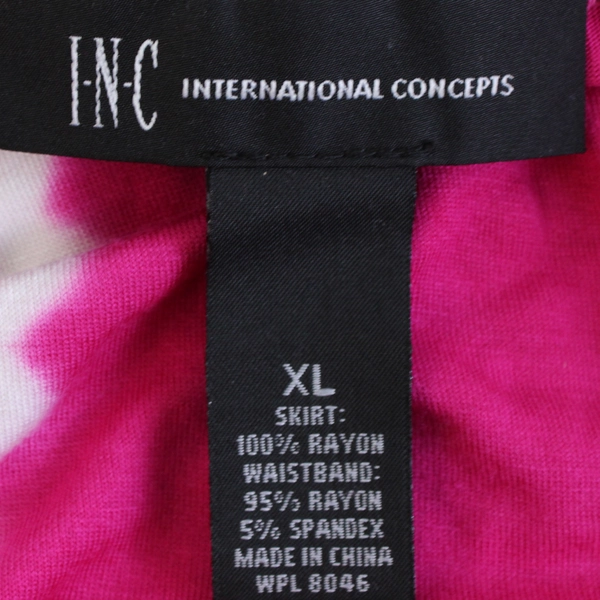International Concepts Bedazzled Pink Tie-Dye Fold-Over Midi Skirt Women's XL