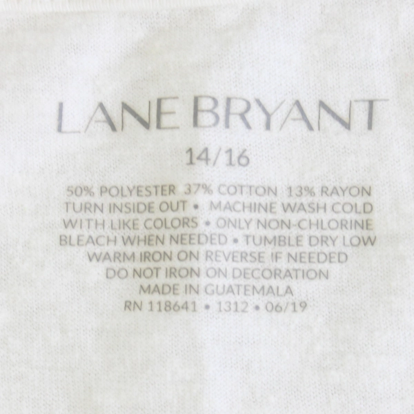 Lane Bryant Lead Teach Motivate White Graphic T-Shirt Women's 14/16