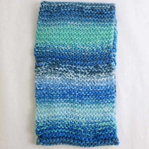 Lot of 2 Women's Knit Loop Scarves Gray and Blue