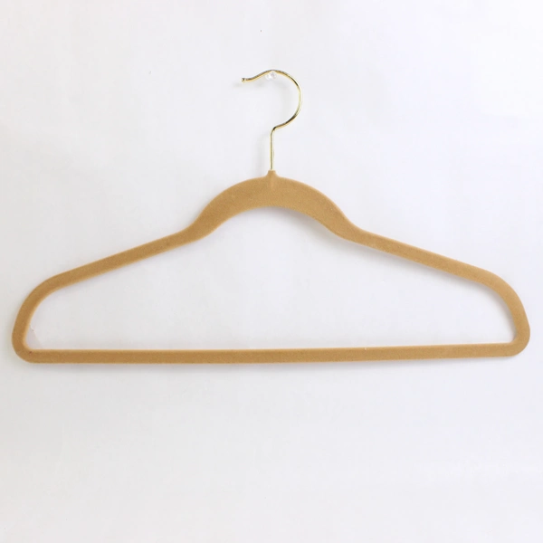 Lot of 10 Beige Felt Clothes Hangers for Tops and Pants