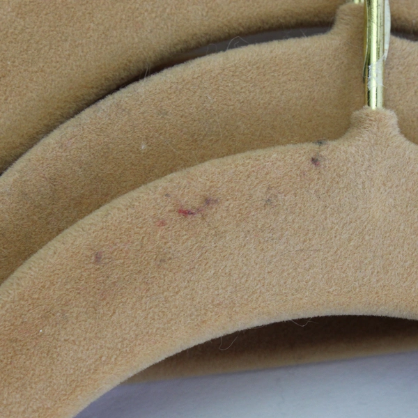 Lot of 10 Beige and Tan Felt Clothes Hangers for Tops and Pants