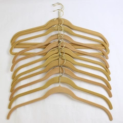 Mixed Lot of 11 Beige and Tan Felt Clothes Hangers for Tops and Pants