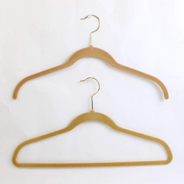 Mixed Lot of 11 Beige and Tan Felt Clothes Hangers for Tops and Pants