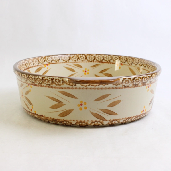 Temp-Tations Old World Brown Pattern 3 Qt Oval Casserole Oven Handled Dishshware