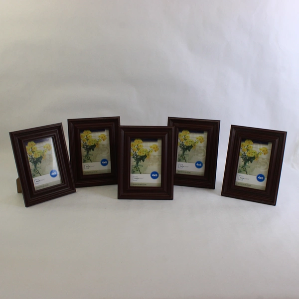 Set of 5 Mainstays Brown MDF Desktop Frames 4"x6"