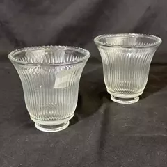 2 Litex industries Clear Glass Ribbed Ceiling Fan Light Fixture Globes