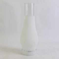 Unbranded Frosted Glass Lamp Chimney For Hurricane Lamps 10" Tall
