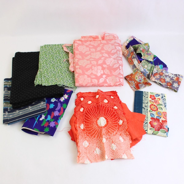 12+ Piece Lot of Small Colorful Scrap Fabric for DIY Upcycling