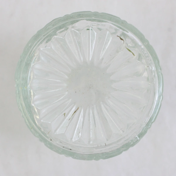 Unbranded/marked Quilt Embossed Decorative Clear Glass Bottle/Vases 4.25" Tall