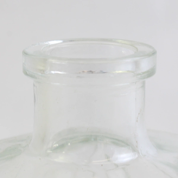 Unbranded/marked Quilt Embossed Decorative Clear Glass Bottle/Vases 4.25" Tall