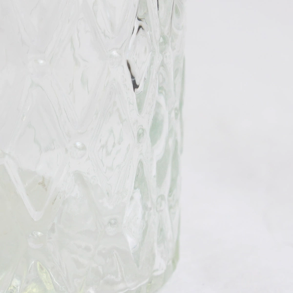 Unbranded/marked Quilt Embossed Decorative Clear Glass Bottle/Vases 4.25" Tall