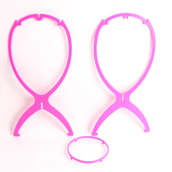 Lot of 2 NIP Korean Wig Head Stands Blue Pink