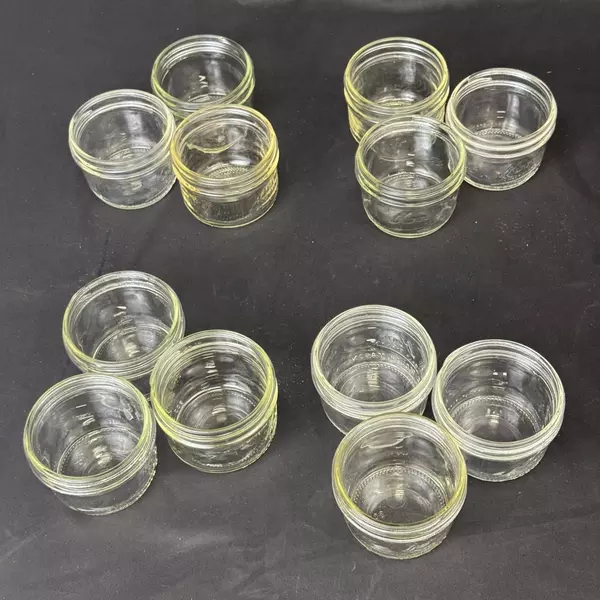 Lot of 12 Kerr Wide Mouth Half Pint Canning Jars No Lids Or Rings