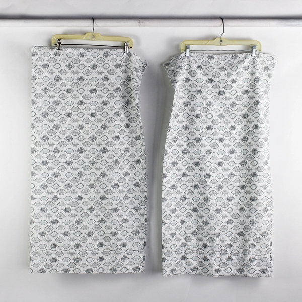 Lot Of 2 Matching Charisma Pillowcases Leaf Pattern White/Gray King 20.5"x39"
