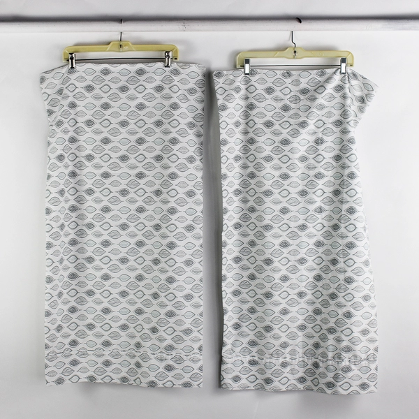 Lot Of 2 Matching Charisma Pillowcases Leaf Pattern White/Gray King 20.5"x39"