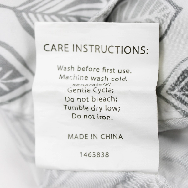 Lot Of 2 Matching Charisma Pillowcases Leaf Pattern White/Gray King 20.5"x39"