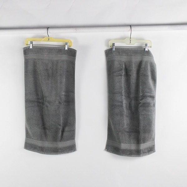 Lot Of 2 Charisma Luxury Towels Hand Towel Solid Gray 14" x 27"