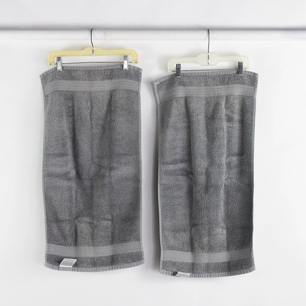 Lot Of 2 Charisma Luxury Towels Hand Towel Solid Gray 14" x 27"