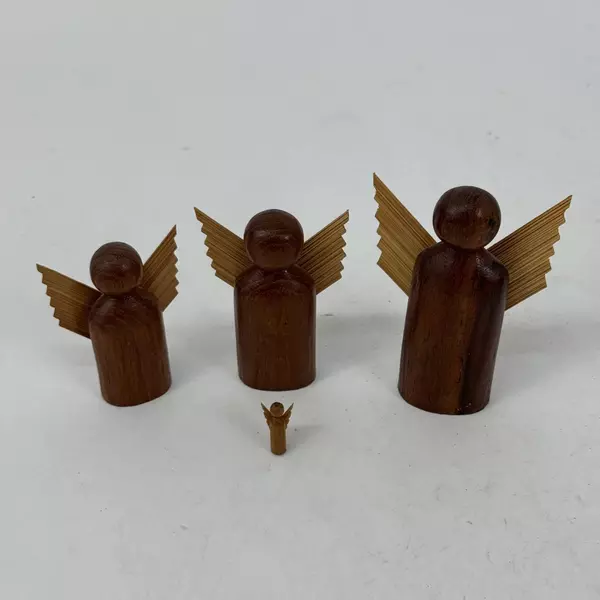 Set of 4 Swedish Style Wood Angel Figurines